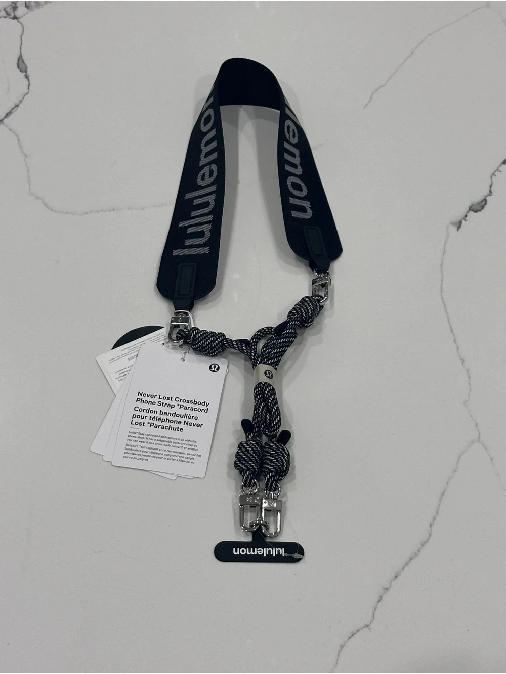 Lululemon Never Lost Crossbody Phone Strap *Paracord* Black NWT